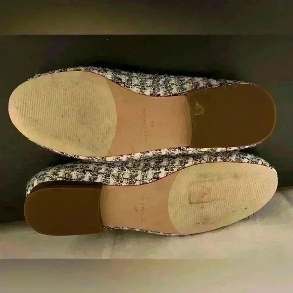 Ann‎ Taylor Ursula Tweed Tassel Loafers Womens size 8 with Blue Leather Trim - Picture 8 of 9